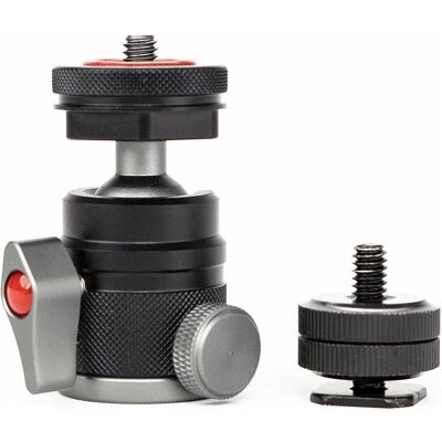 Caruba MBH 2 Mini Balhoofd met Coldshoe (Tête sphérique), Tête de trépied Caruba MBH 2 Mini Balhoofd met Coldshoe (Tête sphérique), Tête de trépied