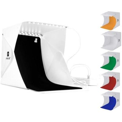 Puluz Tente Photo Portable 22x23x24cm + 2 Lampes LED + 6 Fonds Puluz Tente Photo Portable 22x23x24cm + 2 Lampes LED + 6 Fonds