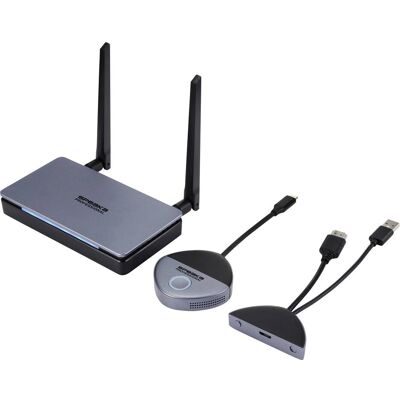 SpeaKa Professional SP-TR-500 USB-C Funkübertragung (Set) 30 m 5 GHz, 2.4 GHz 1 (30 m, HDCP), Transmetteur multimédia sans fil, Argent SpeaKa Professional SP-TR-500 USB-C Funkübertragung (Set) 30 m 5 GHz, 2.4 GHz 1 (30 m, HDCP), Transmetteur multimédia sans fil, Argent