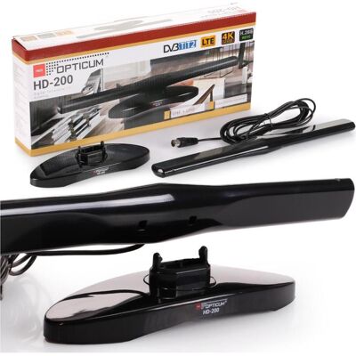 Opticum Antena RTV Antena pokojowa DVB-T2 4K (HD-200) (Antenne d'intérieur, 20 dB, DVB-T / -T2), Parabole + antenne, Noir Opticum Antena RTV Antena pokojowa DVB-T2 4K (HD-200) (Antenne d'intérieur, 20 dB, DVB-T / -T2), Parabole + antenne, Noir