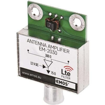 Emos Préamplificateur d'antenne 30dB VHF/UHF (Amplificateur), Parabole : accessoires Emos Préamplificateur d'antenne 30dB VHF/UHF (Amplificateur), Parabole : accessoires