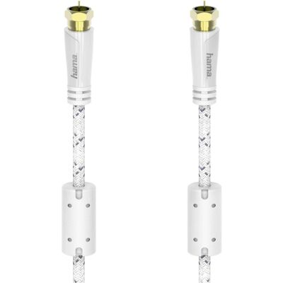 Hama Câble d'antenne SAT 120dB F-stik 5,0m Hvid PC (120 dB, Câble satellite), Câble d'antenne Hama Câble d'antenne SAT 120dB F-stik 5,0m Hvid PC (120 dB, Câble satellite), Câble d'antenne