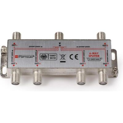 Opticum Répartiteur DVB-T/SAT – 1 à 6 sorties – 6 x 1, Parabole : accessoires Opticum Répartiteur DVB-T/SAT – 1 à 6 sorties – 6 x 1, Parabole : accessoires