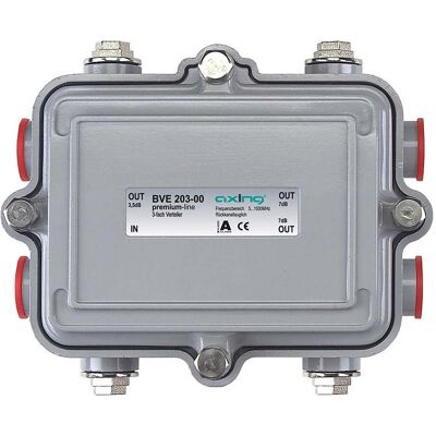 Axing Répartiteur triple BVE 203-00 51006 MHz, extérieur, Récepteur TV : accessoires, Gris Axing Répartiteur triple BVE 203-00 51006 MHz, extérieur, Récepteur TV : accessoires, Gris