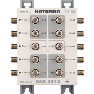 Kathrein EAX 2512 Diviseur de Câble Antenne - 5-2150 MHz, Gris, Blanc Kathrein EAX 2512 Diviseur de Câble Antenne - 5-2150 MHz, Gris, Blanc