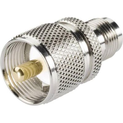 BKL Electronic Adaptateur UHF mâle vers N femelle, Câble + prise électronique, Argent BKL Electronic Adaptateur UHF mâle vers N femelle, Câble + prise électronique, Argent