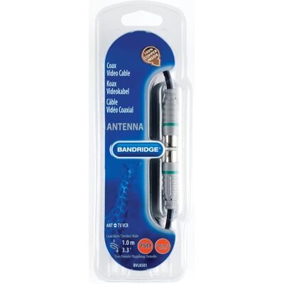 Bandridge Câble d'antenne 1m Coax Cable 24K Gold 75 Ohms (Câble d'antenne), Câble d'antenne Bandridge Câble d'antenne 1m Coax Cable 24K Gold 75 Ohms (Câble d'antenne), Câble d'antenne