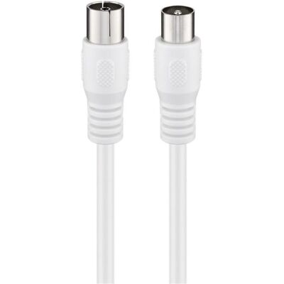 Goobay Câble d'antenne (classe A+, >95 dB), 3x blindé, 5 m, blanc (95 dB, Câble d'antenne), Câble d'antenne Goobay Câble d'antenne (classe A+, >95 dB), 3x blindé, 5 m, blanc (95 dB, Câble d'antenne), Câble d'antenne