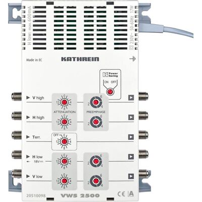 Kathrein Commutateur multiple SAT VWS 2500 Entrées (commutateur multiple) : 5 (4 SAT/1 terrestre) (Multi commutateur), Parabole : accessoires, Blanc Kathrein Commutateur multiple SAT VWS 2500 Entrées (commutateur multiple) : 5 (4 SAT/1 terrestre) (Multi commutateur), Parabole : accessoires, Blanc