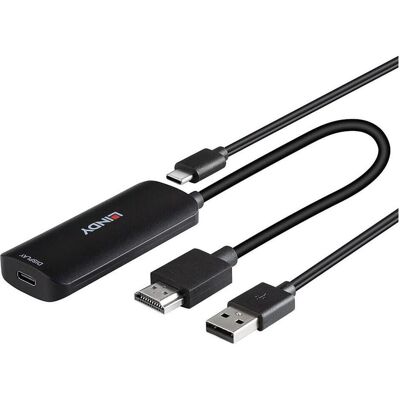 Lindy Konverter HDMI auf USB Typ C mit USB STromversorgung (HDMI), Adaptateur vidéo, Noir Lindy Konverter HDMI auf USB Typ C mit USB STromversorgung (HDMI), Adaptateur vidéo, Noir
