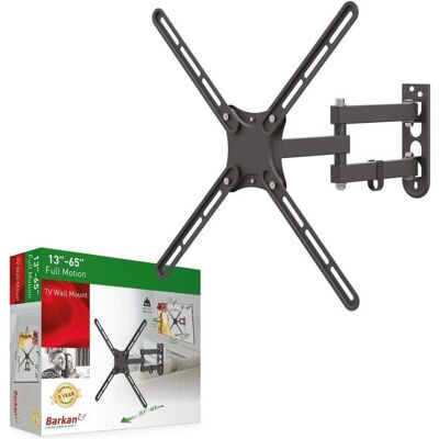 Barkan Support TV mural 13-58", métal, noir (Mur), Support mural pour TV, Noir Barkan Support TV mural 13-58", métal, noir (Mur), Support mural pour TV, Noir