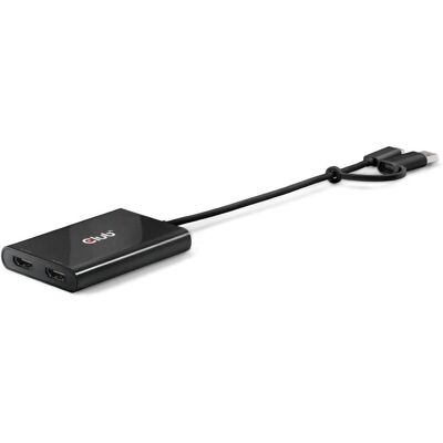 Club 3D Club3D Adaptateur USB-C (adaptateur USB A) > 2x HDMI 4K@60Hz St/Bu retail, Adaptateur vidéo, Noir Club 3D Club3D Adaptateur USB-C (adaptateur USB A) > 2x HDMI 4K@60Hz St/Bu retail, Adaptateur vidéo, Noir