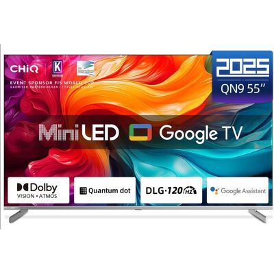 CHiQ M55QN9V TV 55", UHD MiniLED Google TV DLG 120 Hz (55", QLED, 4K), TV, Gris CHiQ M55QN9V TV 55", UHD MiniLED Google TV DLG 120 Hz (55", QLED, 4K), TV, Gris