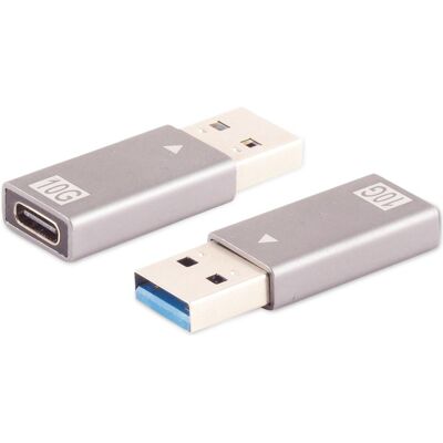 Shiverpeaks S/CONN maximum connectivity Adaptateur USB A mâle vers USB C femelle, 3.1, 10Gbps, guide métallique, Adaptateur USB, Argent Shiverpeaks S/CONN maximum connectivity Adaptateur USB A mâle vers USB C femelle, 3.1, 10Gbps, guide métallique, Adaptateur USB, Argent