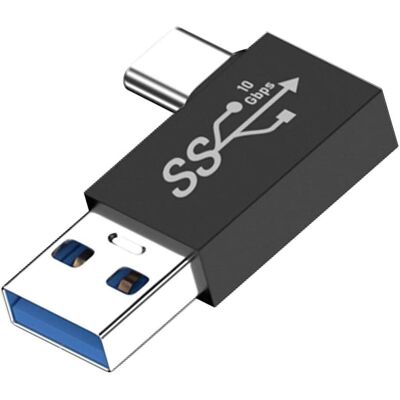 PowerGuard Adaptateur USB-A vers USB-C 90 degrés à droite (USB-A, USB-C), Adaptateur USB, Noir PowerGuard Adaptateur USB-A vers USB-C 90 degrés à droite (USB-A, USB-C), Adaptateur USB, Noir