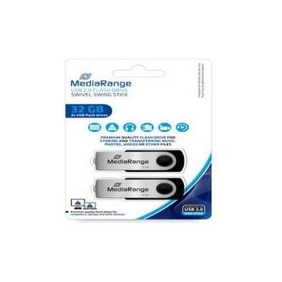 MediaRange MEMORY DRIVE FLASH USB2 32GB/MR911-2 (32 Go, USB-A), Clé USB, Noir, Argent MediaRange MEMORY DRIVE FLASH USB2 32GB/MR911-2 (32 Go, USB-A), Clé USB, Noir, Argent