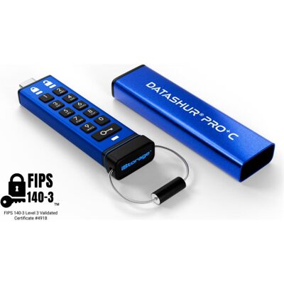 iStorage datAshur PRO+ Type C (256 Go, USB-C), Clé USB, Bleu iStorage datAshur PRO+ Type C (256 Go, USB-C), Clé USB, Bleu