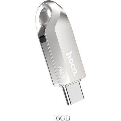Hoco Memory cards pendrive USB A + USB C UD8 16GB USB3.0 (16 Go, USB-A, USB-C), Clé USB, Gris, Argent Hoco Memory cards pendrive USB A + USB C UD8 16GB USB3.0 (16 Go, USB-A, USB-C), Clé USB, Gris, Argent