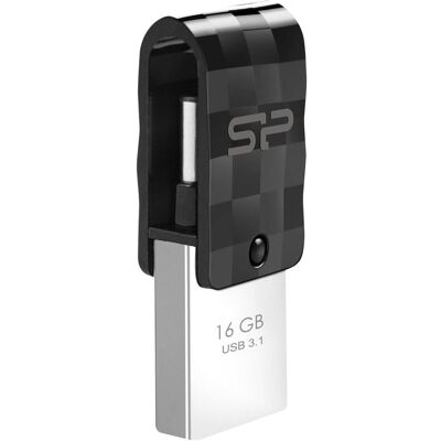Silicon Power Mobile C31 (16 Go, USB-A, USB-C), Clé USB, Noir Silicon Power Mobile C31 (16 Go, USB-A, USB-C), Clé USB, Noir