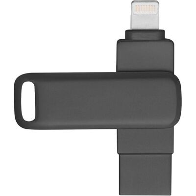 PowerGuard Needy 2-en-1 Lightning 64 Go FlashDrive USB 3.0 OTG Adapter (USB-A, Lightning), Adaptateur USB, Gris, Argent PowerGuard Needy 2-en-1 Lightning 64 Go FlashDrive USB 3.0 OTG Adapter (USB-A, Lightning), Adaptateur USB, Gris, Argent