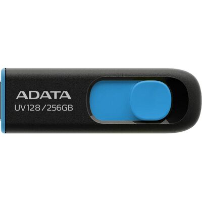 Adata UV128 - Clé USB à mémoire flash - 256 Go - USB 3.2 Gen 1 (256 Go, USB-A), Clé USB, Noir, Bleu Adata UV128 - Clé USB à mémoire flash - 256 Go - USB 3.2 Gen 1 (256 Go, USB-A), Clé USB, Noir, Bleu