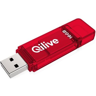 Emtec QL K102 USB2.0 16GB rouge transparent (16 Go, USB-A), Clé USB, Rouge Emtec QL K102 USB2.0 16GB rouge transparent (16 Go, USB-A), Clé USB, Rouge