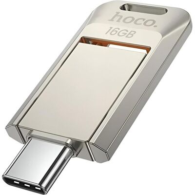 Hoco Memory cards pendrive USB A + USB C UD17 16GB USB3.0 (16 Go, USB-A, USB-C), Clé USB, Gris Hoco Memory cards pendrive USB A + USB C UD17 16GB USB3.0 (16 Go, USB-A, USB-C), Clé USB, Gris