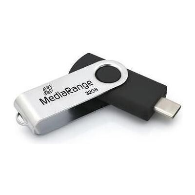 MediaRange MEMORY DRIVE FLASH USB-C 32GB/MR1952 (32 Go, USB-C), Clé USB, Noir, Argent MediaRange MEMORY DRIVE FLASH USB-C 32GB/MR1952 (32 Go, USB-C), Clé USB, Noir, Argent
