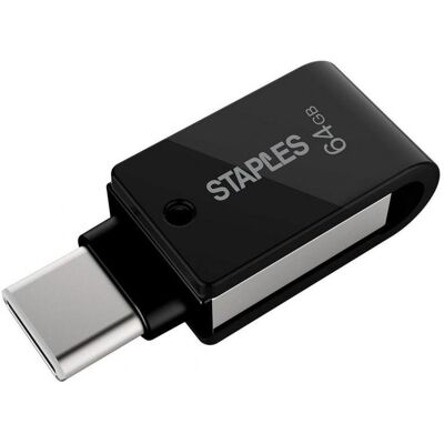 Emtec Staples Double USB3.1 Type-C K230 64 Go (64 Go, USB-A, USB-C), Clé USB Emtec Staples Double USB3.1 Type-C K230 64 Go (64 Go, USB-A, USB-C), Clé USB