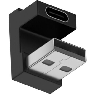 PowerGuard USB-A vers USB-C 180 degrés d'angle en forme de U vers le haut adaptateur (mâle/femelle), Adaptateur USB, Noir PowerGuard USB-A vers USB-C 180 degrés d'angle en forme de U vers le haut adaptateur (mâle/femelle), Adaptateur USB, Noir