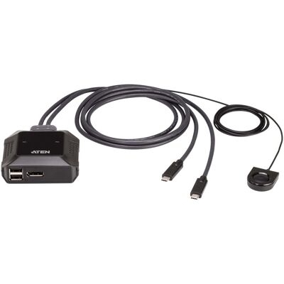 Aten US3312 Commutateur KVM 2 ports USB-C 4K DisplayPort, Commutateur KVM, Noir Aten US3312 Commutateur KVM 2 ports USB-C 4K DisplayPort, Commutateur KVM, Noir