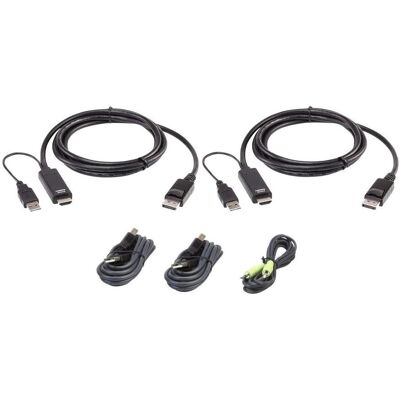 Aten 2L-7D02UHDPX5 Kit câble KVM HDMI vers DP, Câble pour commutateur KVM Aten 2L-7D02UHDPX5 Kit câble KVM HDMI vers DP, Câble pour commutateur KVM