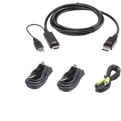 Aten 2L-7D02UHDPX4 Kit câble KVM HDMI vers DP, Câble pour commutateur KVM Aten 2L-7D02UHDPX4 Kit câble KVM HDMI vers DP, Câble pour commutateur KVM
