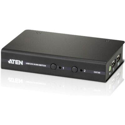 Aten CS72D Commutateur KVM/audio, Commutateur KVM, Noir Aten CS72D Commutateur KVM/audio, Commutateur KVM, Noir