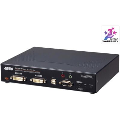 Aten KE6940AIT DVI-I Dual Display KVM over IP Transmitter with Internet Access, Commutateur KVM, Noir Aten KE6940AIT DVI-I Dual Display KVM over IP Transmitter with Internet Access, Commutateur KVM, Noir