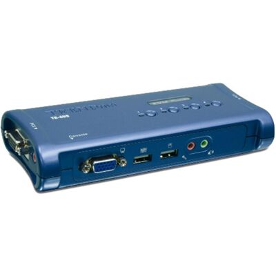 Trendnet TK-409K Switch KVM 4 ports USB kit avec audio, Commutateur KVM, Bleu Trendnet TK-409K Switch KVM 4 ports USB kit avec audio, Commutateur KVM, Bleu