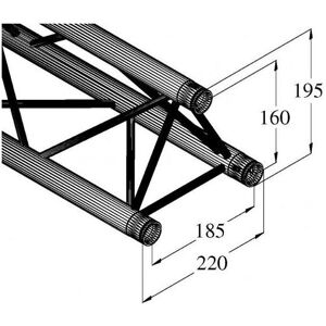 Alutruss DECOLOCK DQ3-S2000 Traverse 3 points sw, Technique d'éclairage : montage, Noir Alutruss DECOLOCK DQ3-S2000 Traverse 3 points sw, Technique d'éclairage : montage, Noir