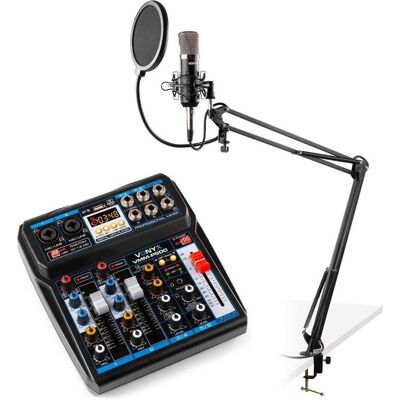 Vonyx starterset - kit de démarrage avec CMS400 studiomicrofoon met verstelbare microfoonarm en VMM-P500 (Studio et mixeur live), Table de mixage, Noir Vonyx starterset - kit de démarrage avec CMS400 studiomicrofoon met verstelbare microfoonarm en VMM-P500 (Studio et mixeur live), Table de mixage, Noir