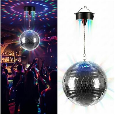 Relaxdays Effets lumineux boule à facettes (30 cm), Boule à facettes, Argent Relaxdays Effets lumineux boule à facettes (30 cm), Boule à facettes, Argent