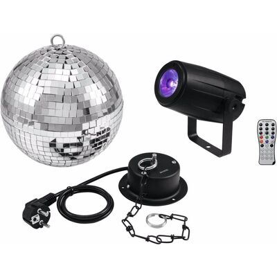 EUROLITE Sphère miroir 20cm avec moteur + LED PST-5 QCL Spot bk -Stock B- - Effets lumineux en solde EUROLITE Sphère miroir 20cm avec moteur + LED PST-5 QCL Spot bk -Stock B- - Effets lumineux en solde