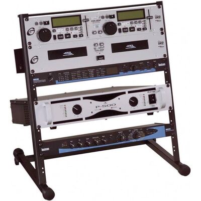 Adam Hall Support de rack de 19 pouces (Rack 19), Coffre + housse audio, Noir Adam Hall Support de rack de 19 pouces (Rack 19), Coffre + housse audio, Noir