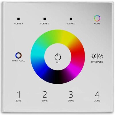 Isoled Télécommande Sys-Pro RGB + blanc dynamique à 4 zones avec 3 mémoires de scénarios 117109, Commande d'éclairage Isoled Télécommande Sys-Pro RGB + blanc dynamique à 4 zones avec 3 mémoires de scénarios 117109, Commande d'éclairage