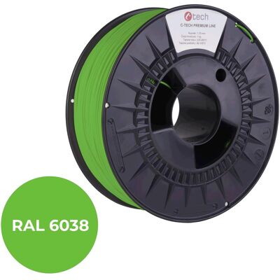 C-Tech Filament PREMIUM LINE TPU 90A flexibilní luminiscenční zelená RAL6038 (TPU, 1.75 mm, 1000 g), Filament 3D, Vert C-Tech Filament PREMIUM LINE TPU 90A flexibilní luminiscenční zelená RAL6038 (TPU, 1.75 mm, 1000 g), Filament 3D, Vert