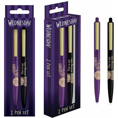 Pyramid Stylo, MERCREDI - Nevermore - Set de 2 Bics (2x) Pyramid Stylo, MERCREDI - Nevermore - Set de 2 Bics (2x)