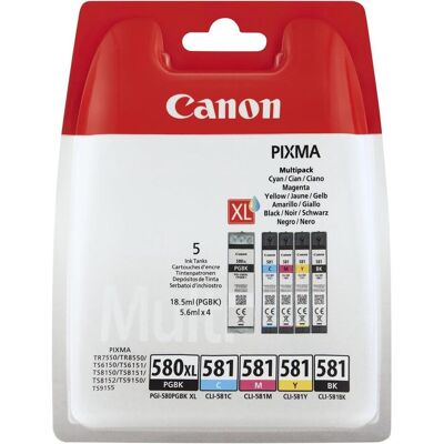 Pack multiple Canon PGI-580XL/CLI-581 - Cartouches d'encre Pack multiple Canon PGI-580XL/CLI-581 - Cartouches d'encre
