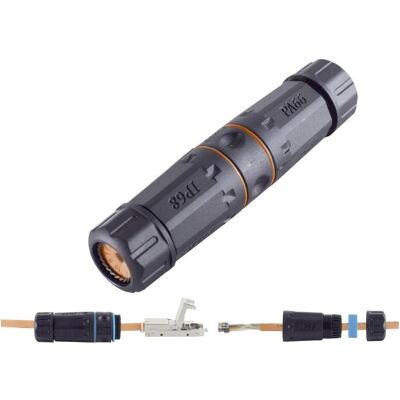 Connecteur réseau extérieur BKL Electronic 10121207 - IP68, CAT 6a, Noir Connecteur réseau extérieur BKL Electronic 10121207 - IP68, CAT 6a, Noir