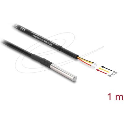Delock Temperaturfühler-Kabel mit 3 x offene Kabelenden DS18, Métrologie, Noir Delock Temperaturfühler-Kabel mit 3 x offene Kabelenden DS18, Métrologie, Noir