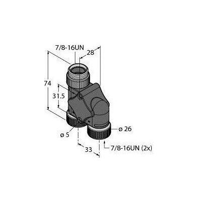 Turck Systèmes de distribution double h-Distributeur sans ligne XSH-RSM-2RKM 30, Câble + prise électronique Turck Systèmes de distribution double h-Distributeur sans ligne XSH-RSM-2RKM 30, Câble + prise électronique