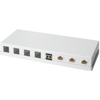 LogiLink - Keystone Surface Mount Box 8 ports UTP, blanc, nu (Support de module Keystone), Réseau : accessoires LogiLink - Keystone Surface Mount Box 8 ports UTP, blanc, nu (Support de module Keystone), Réseau : accessoires