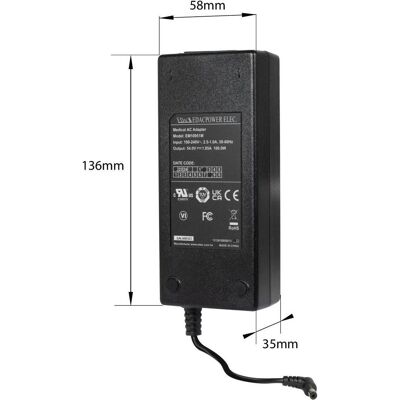 Allnet Ersatznetzteil 54V/1,85A Medical 5,5mm x 2,1mm, Chargeur universel Allnet Ersatznetzteil 54V/1,85A Medical 5,5mm x 2,1mm, Chargeur universel